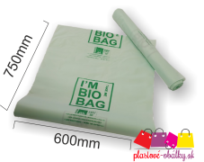 Bio vrecia na odpad 60 L, 21 µm, rolka 10 ks – rozmer 600 × 750 mm