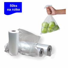 HDPE vrecká rolované, 500 ks na rolke – rolky a ukážka použitia