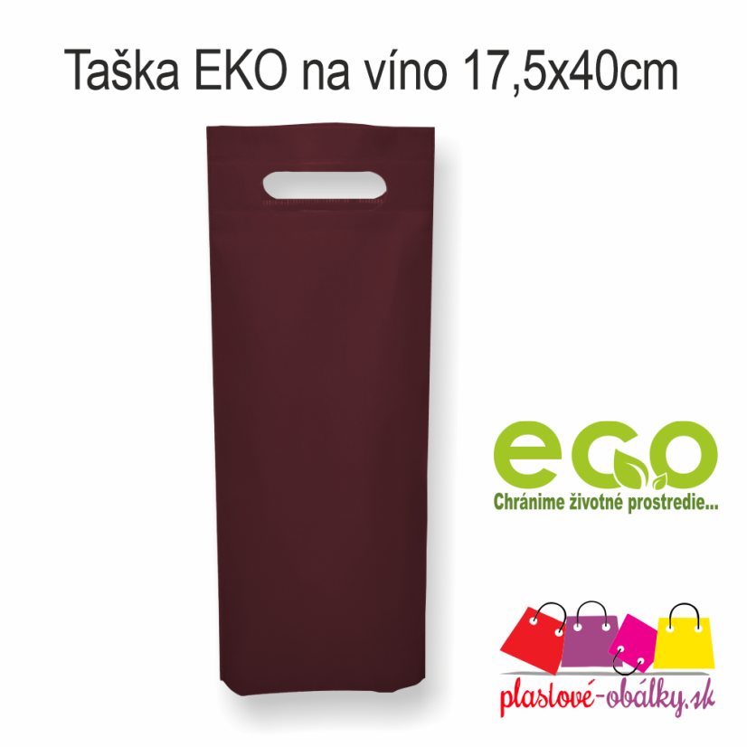 Taška na víno z netkanej textílie 17,5 × 40 × 8 cm – vínová