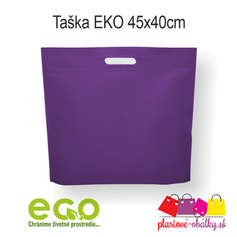 Taška z netkanej textílie 45 × 40 cm, 80 g/m² – fialová