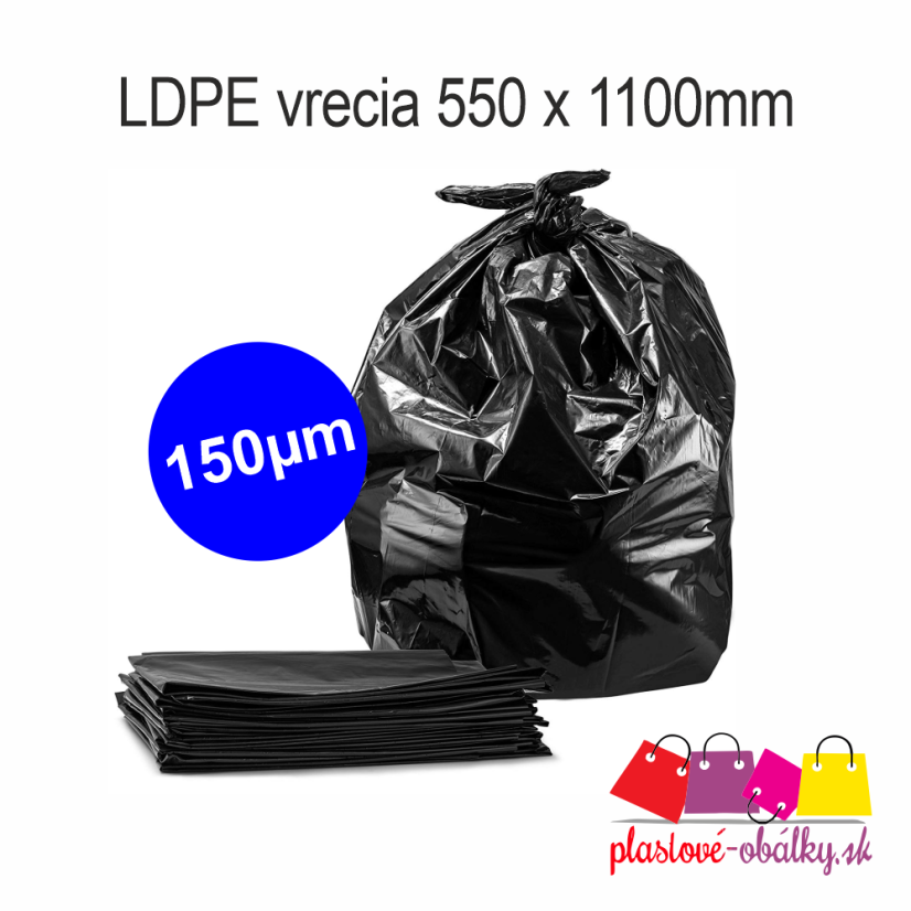 LDPE vrecia na odpad čierne hrubé, po kusoch – záber 4
