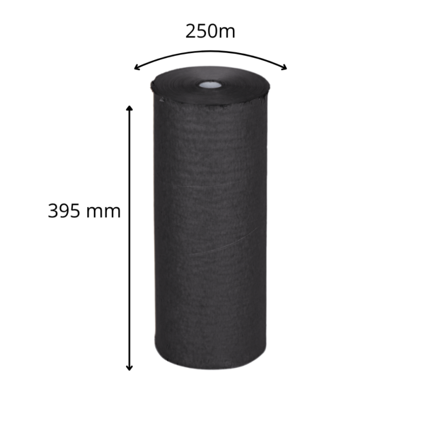 Papierová výplň activaWrap 80 g, čierna – 395 / 500 mm × 250 m – čierna rolka 395 mm × 250 m