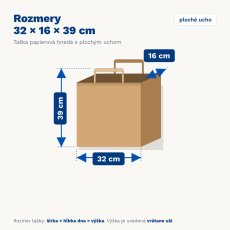Papierové tašky hnedé s plochým uchom – rozmer 32 × 16 × 39 cm – záber 2 Papierové tašky hnedé s plochým uchom – rozmer 32 × 16 × 39 cm – záber 2