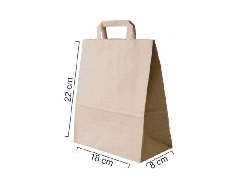 Papierová taška hnedá 18 × 8 × 22 cm – balenie 50 ks Papierová taška hnedá 18 × 8 × 22 cm – balenie 50 ks