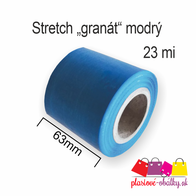 Stretch fólia Granát 23 µm – modrá – záber 2