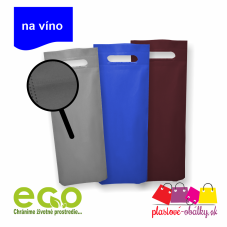 Taška na víno z netkanej textílie 17,5 × 40 × 8 cm – sivá, modrá a bordová taška