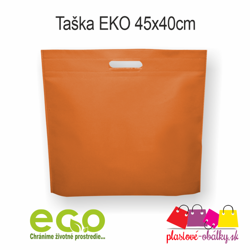 Taška z netkanej textílie 45 × 40 cm, 80 g/m² – oranžová