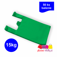 Tašky 15 kg farebné, 16 µm, blok 50 ks – zelená taška