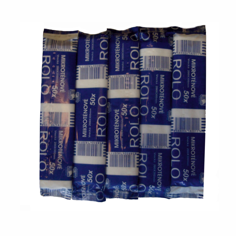 Vrecká rolované 200 × 300 mm, rolka 50 ks – balenie modrých roliek