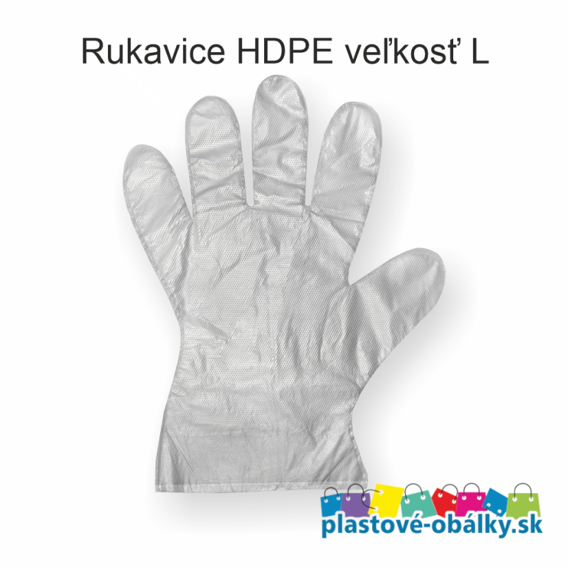Mikroténové rukavice HDPE, balenie 100 ks – s popisom veľkosti