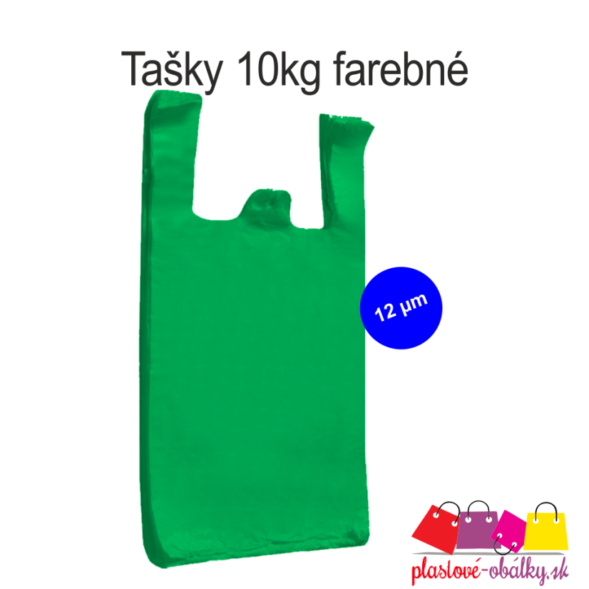Tašky 10 kg blokované, blok 100 ks – zelená taška s popisom parametrov