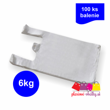 Tašky 6 kg, 12 µm, blok 100 ks – bez potlače – biela taška