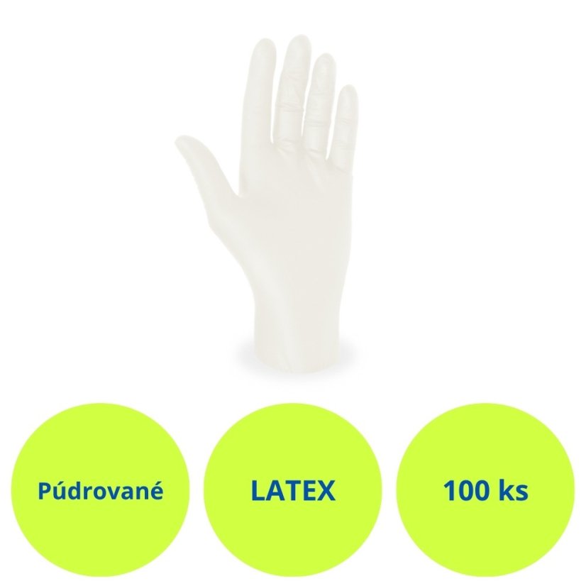 Latexové rukavice púdrované – púdrované