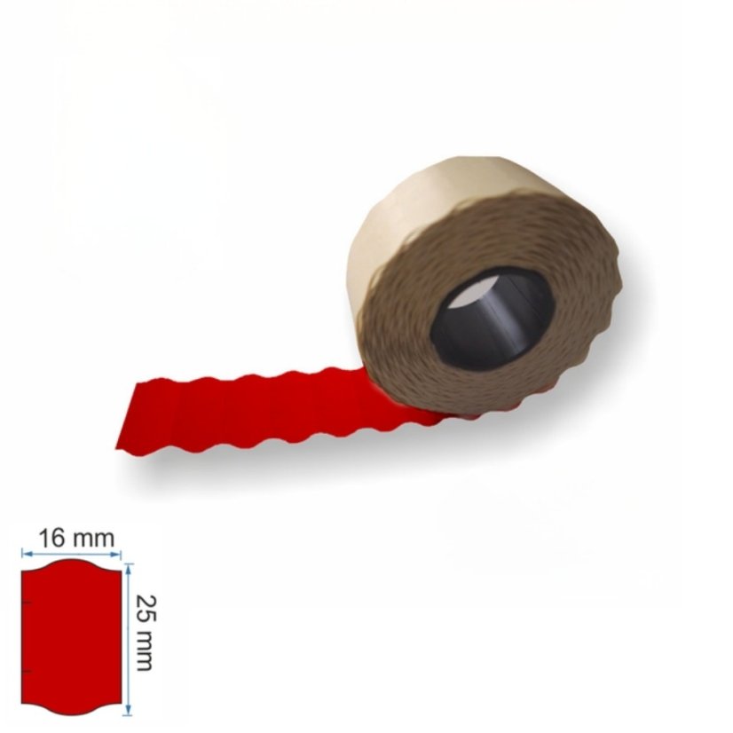 Contact etikety na kotúči – 25x16 červené oblé