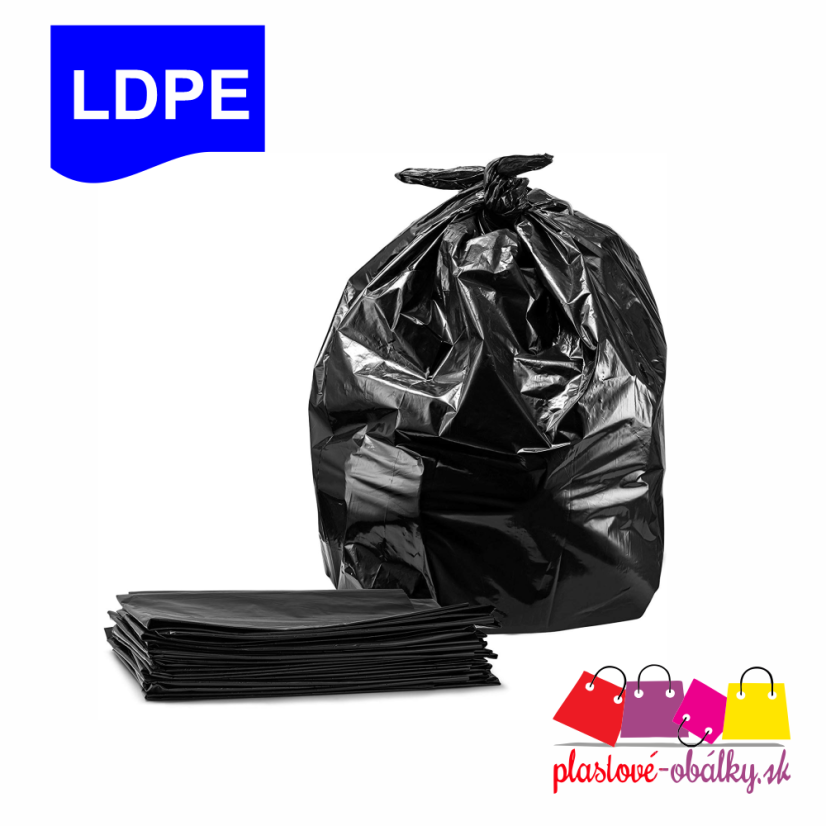 LDPE vrecia na odpad čierne hrubé, po kusoch – záber 2