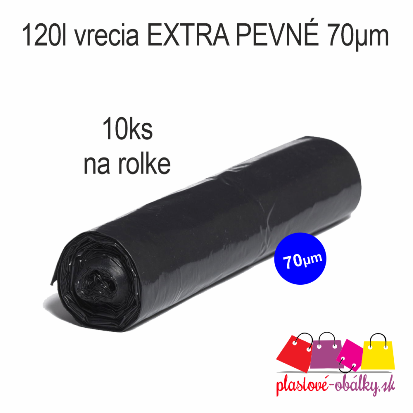 Vrecia na odpad 120 L EXTRA hrubé, čierne – záber 4