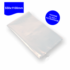 Vrecia LDPE 550 × 1100 mm, 100 µm, číre – po kusoch