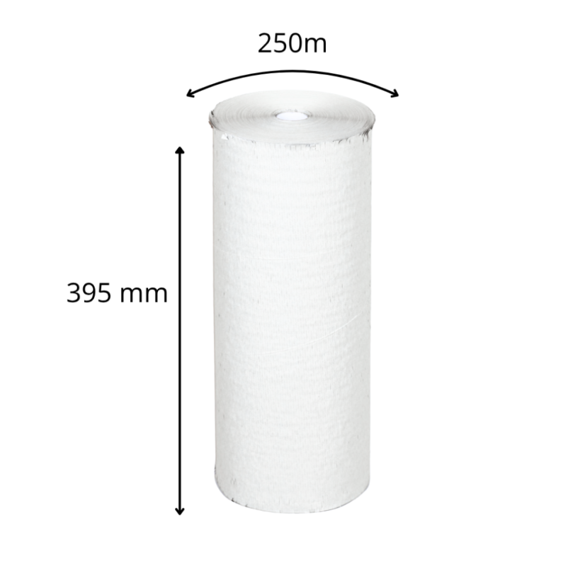 Papierová výplň activaWrap 80 g, biela – 395 / 500 mm × 250 m – rolka 395 mm × 250 m