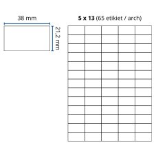 Print etikety, balenie 100 ks – 38,1x21,2 mm 100ks bal 65ks/hárok extra lepidlo