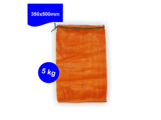 Rašlové vrecia sieťové 35 × 50 cm, nosnosť 5 kg – oranžová