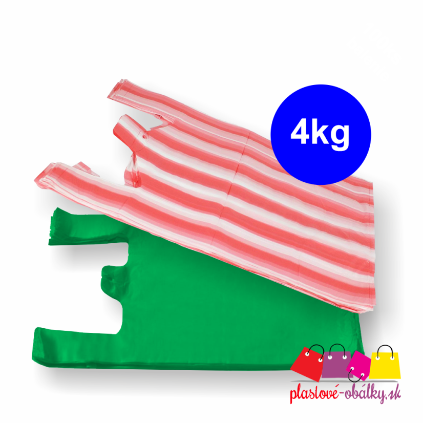 Taška 4 kg blokovaná 25 + 12 × 45 cm, blok 100 ks – zelená a pruhovaná taška, 4 kg