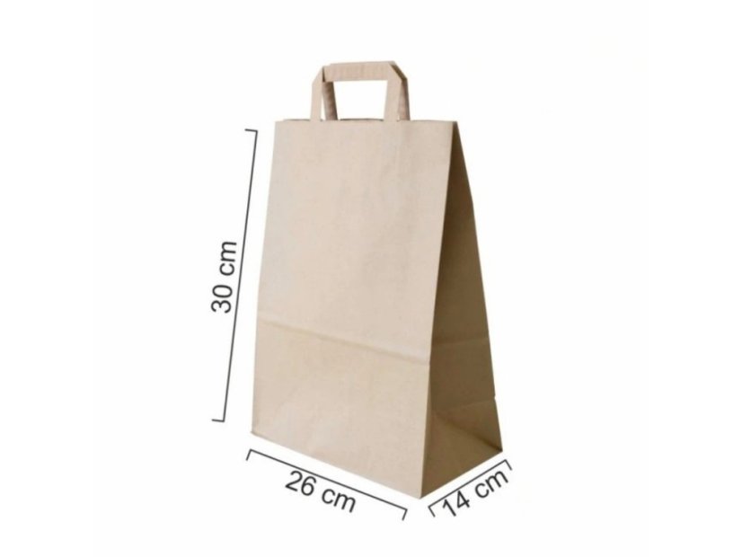 Papierová taška hnedá 26 × 14 × 30 cm – balenie 50 ks Papierová taška hnedá 26 × 14 × 30 cm – balenie 50 ks