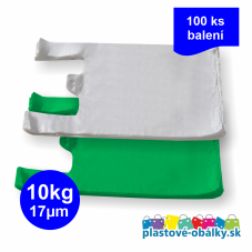 Tašky HDPE 10 kg farebné extra silné – biela a zelená taška