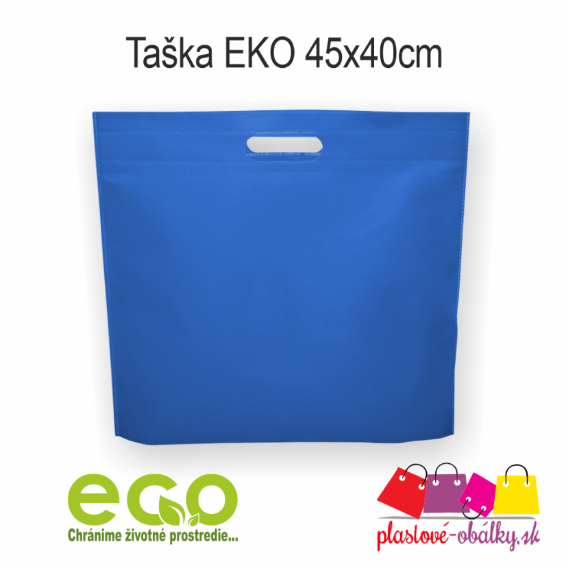 Taška z netkanej textílie 45 × 40 cm, 80 g/m² – modrá