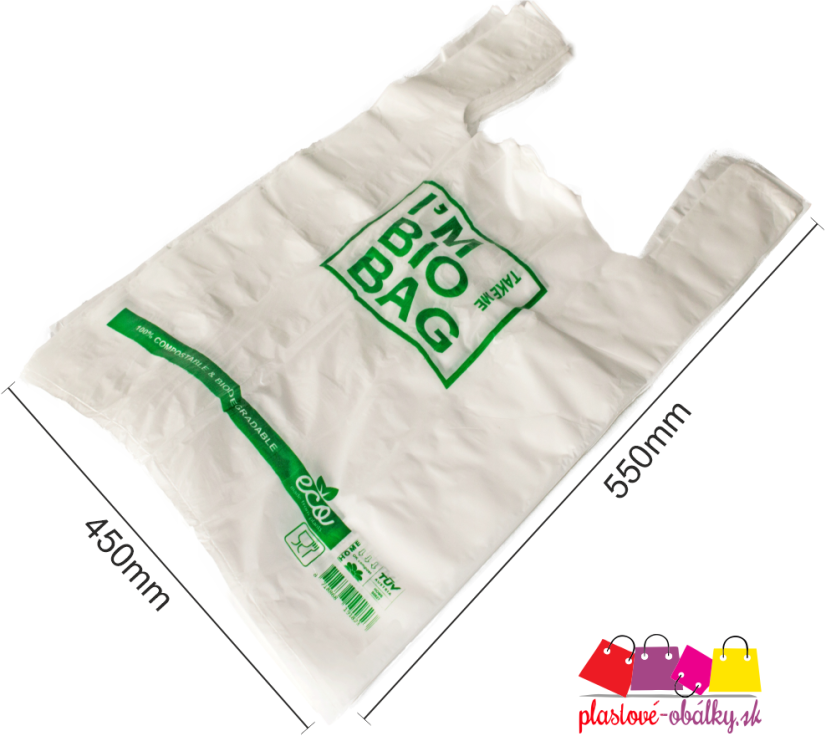 Bio kompostovateľné tašky 10 kg, blok 50 ks – rozmer 450 × 550 mm
