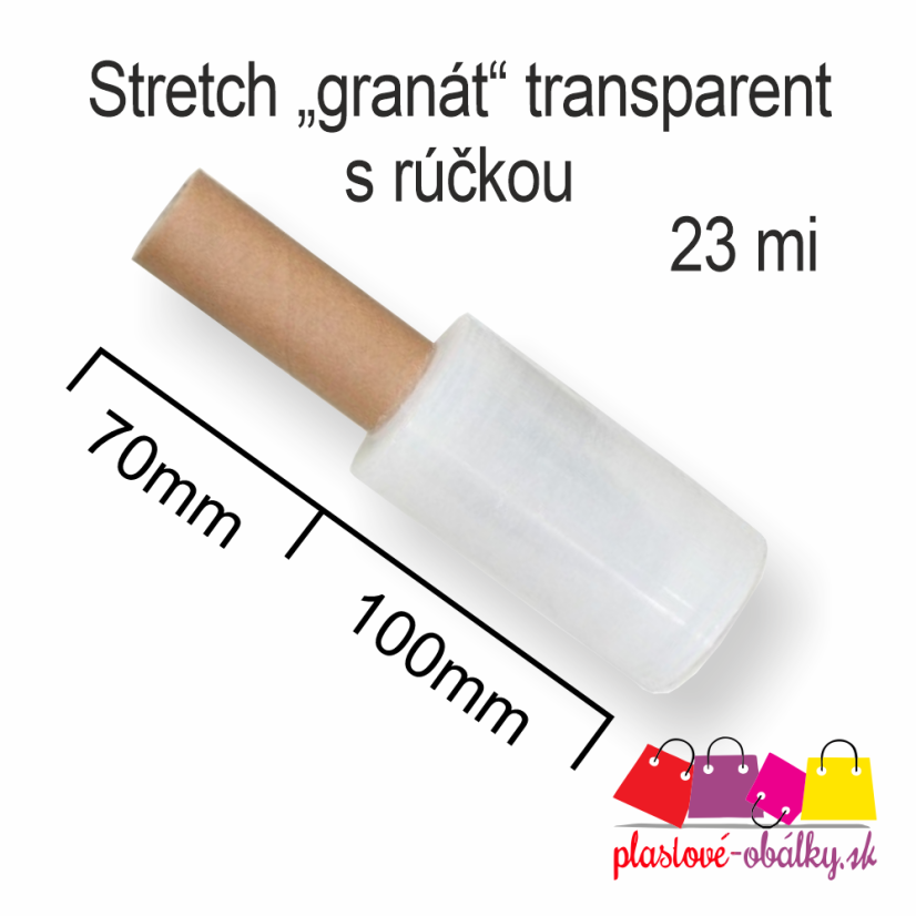 Stretch fólia Granát 23 µm – rolka s rúčkou 70 mm