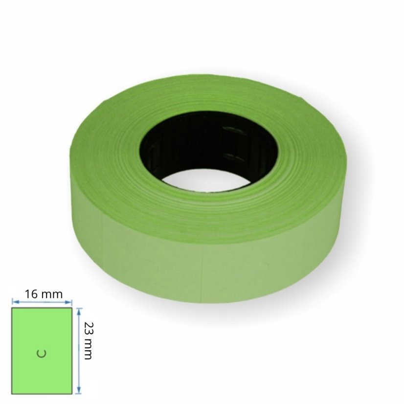 Motex etikety na kotúči – zelená, 16 × 23 mm
