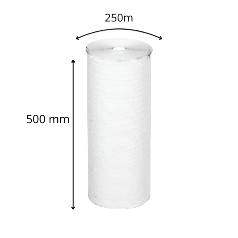 Papierová výplň activaWrap 80 g, biela – 395 / 500 mm × 250 m – rolka 500 mm × 250 m