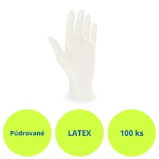 Latexové rukavice púdrované – púdrované