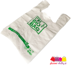 Bio kompostovateľné tašky 10 kg, blok 50 ks – biela taška s potlačou I'M BIO BAG
