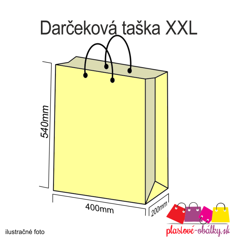 Darčekové tašky – rozmerový nákres veľkosti XXL