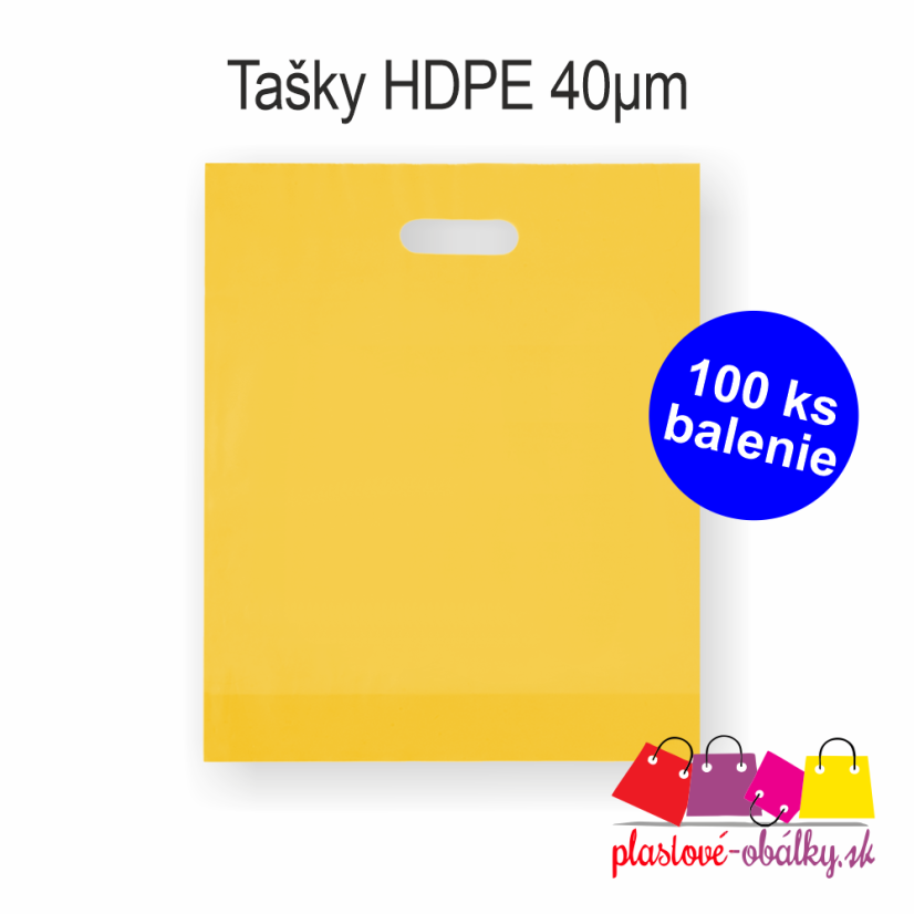 Tašky HDPE C-výsek 30 × 35 cm, 60 µm, 100 ks – žltá