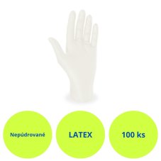 Latexové rukavice nepúdrované – detail