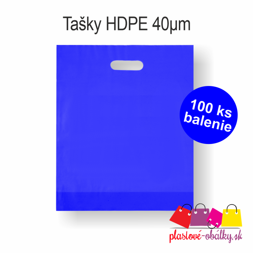 Tašky HDPE C-výsek 30 × 35 cm, 60 µm, 100 ks – modrá