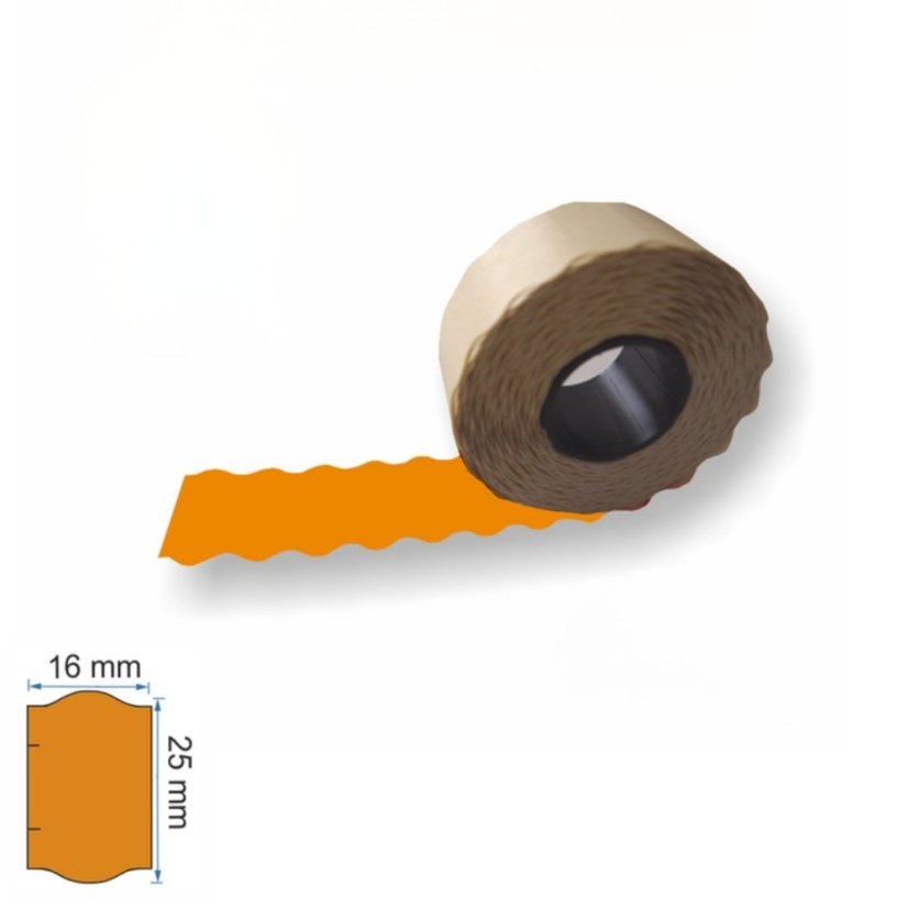 Contact etikety na kotúči – 25x16 oranžové oblé