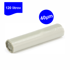 Vrecia LDPE na odpad 120 L, 700 × 1100 mm, 40 µm, transparentné