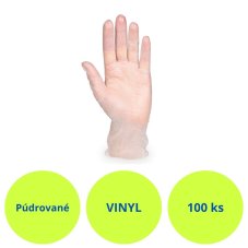 Vinylové rukavice púdrované – púdrované detail