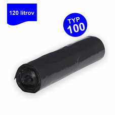 Vrecia LDPE na odpad 120 L TYP 100 čierne, 700 × 1100 mm, 15 ks