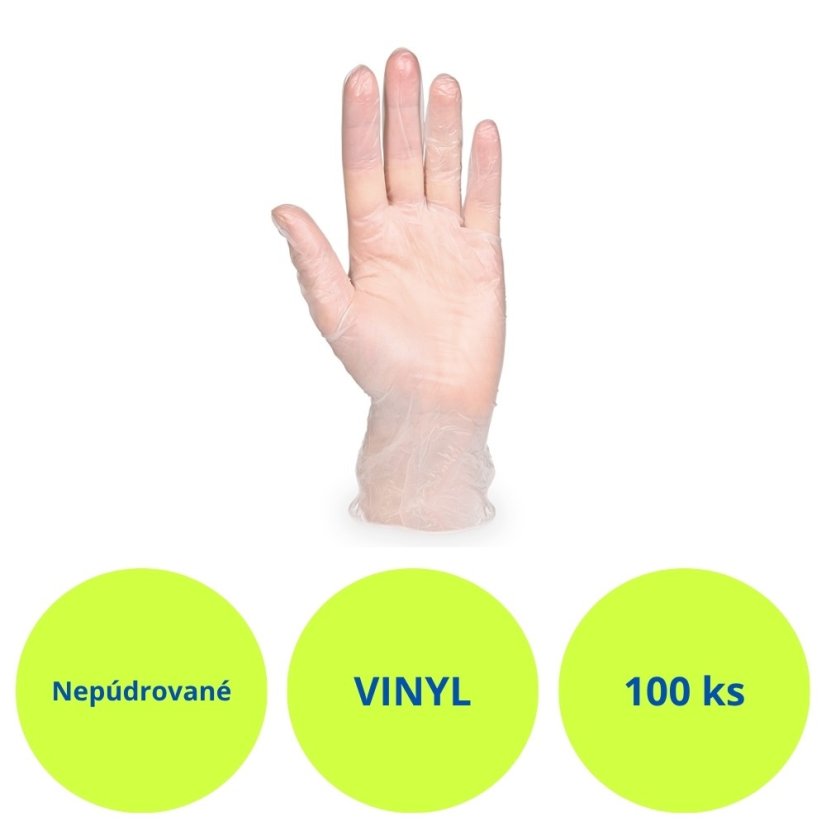 Vinylové rukavice nepúdrované – detail