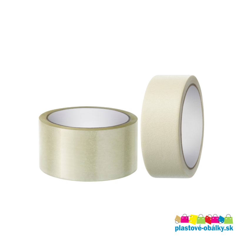 Lepiaca páska PP transparentná 48 mm × 66 m – dve rolky vedľa seba